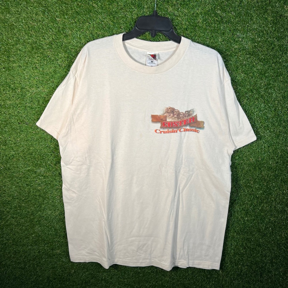 Fruit of the Loom Custer Cruisin' Classic Biker Graphic T-Shirt Cream XL